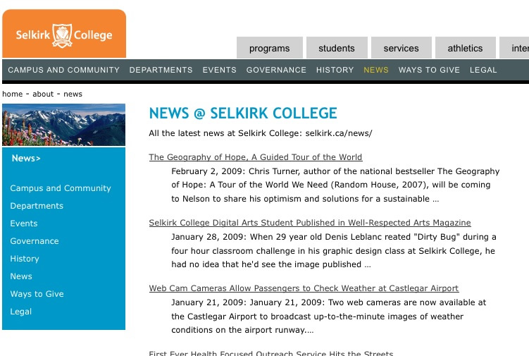 Selkirk News Page - Normal View.